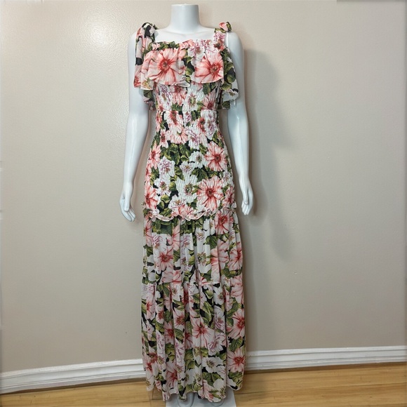 Floral Maxi Dress with Ruffle Detail - Picture 1 of 9